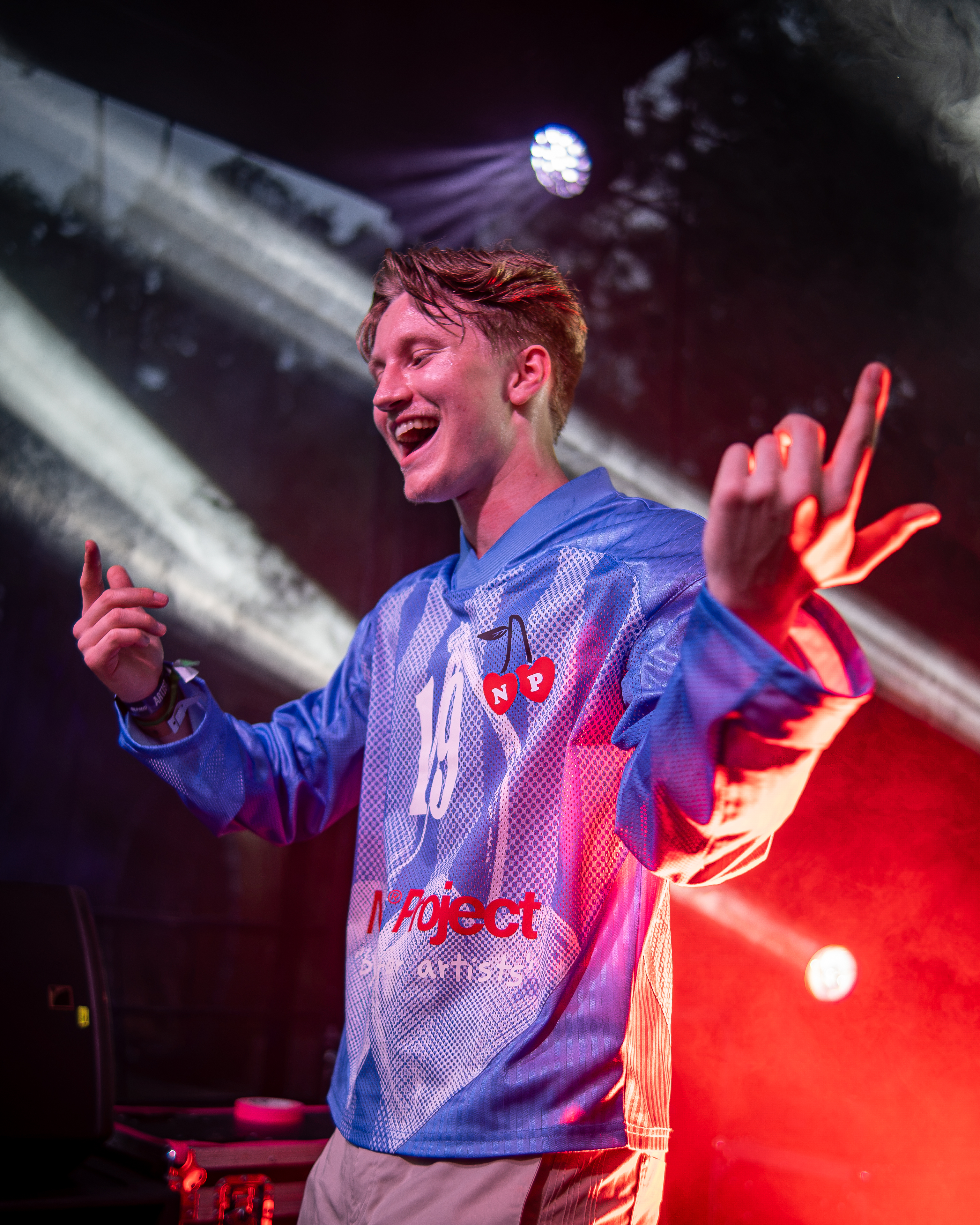 Spryze connecting with the crowd during a live set